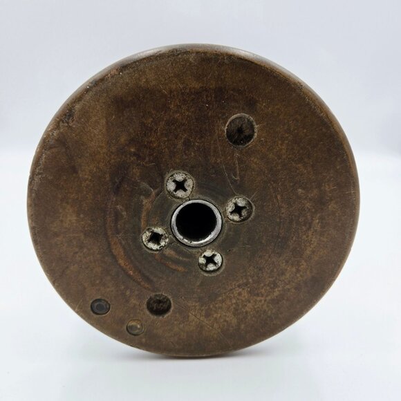 Vintage Wood Spool Primitive Wooden Green Thread Silk Wool Textile Industrial Bo - Picture 10 of 11